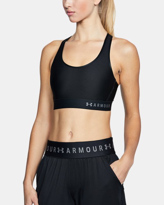 αθλητικα σουτιεν Under Armour Armour® Mid γυναικεια μαυρα / μεταλλικός ασημι | 3ZaF3xlIfrX