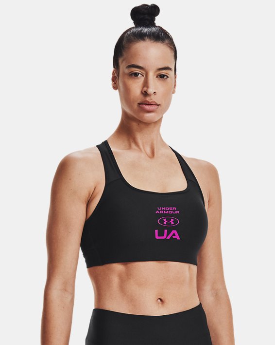αθλητικα σουτιεν Under Armour Armour® Mid Crossback Graphic γυναικεια μαυρα / ροζ | FCJL4gYCy9d