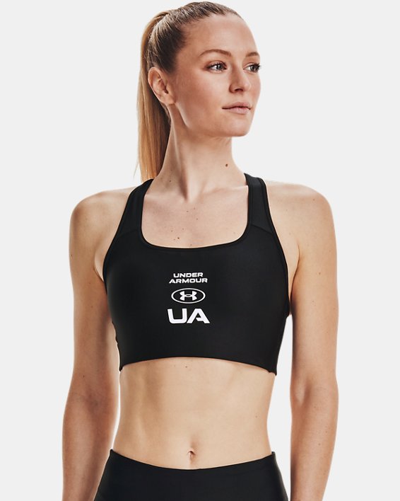 αθλητικα σουτιεν Under Armour Armour® Mid Crossback Graphic γυναικεια μαυρα / ασπρα | KWPSXBNQEY4