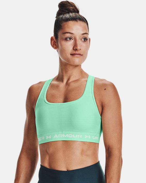 αθλητικα σουτιεν Under Armour Armour® Mid Crossback γυναικεια ανοιχτο τυρκουάζ / ασπρα | b4PrArD4wdC
