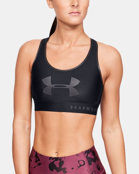 αθλητικα σουτιεν Under Armour Armour® Mid Keyhole Graphic γυναικεια μαυρα / γκρι | n1rvPUd1Hrn