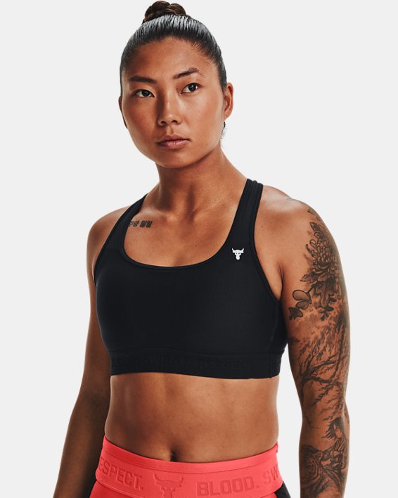 αθλητικα σουτιεν Under Armour Project Rock γυναικεια μαυρα / ασπρα | NWSbiIA21Cw