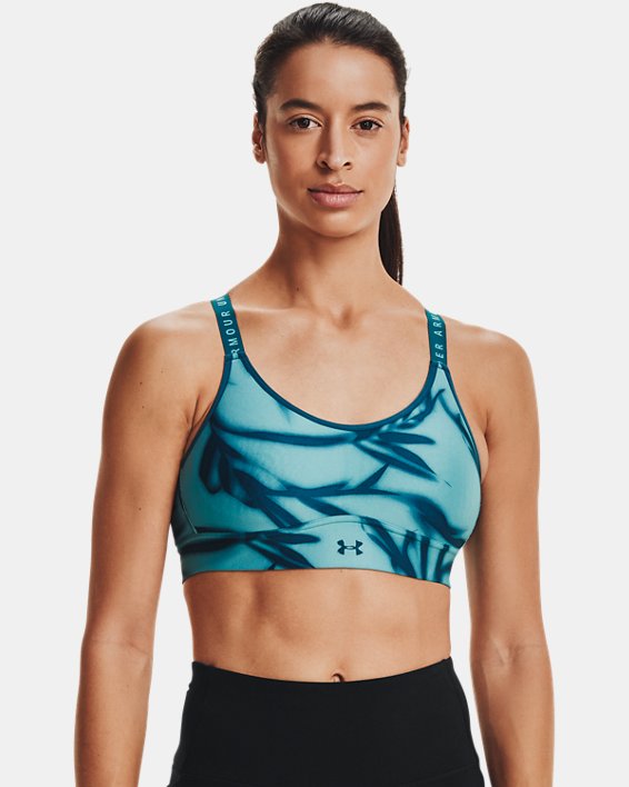 αθλητικα σουτιεν Under Armour UA Infinity Mid Printed γυναικεια μπλε | c4YuOw1xGB9
