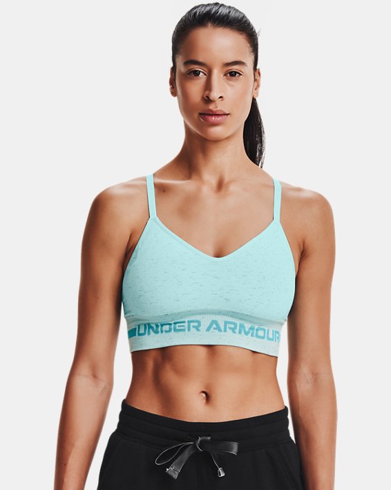 αθλητικα σουτιεν Under Armour UA Seamless Low Long Heather γυναικεια τυρκουάζ | Xut3sHCxi2O