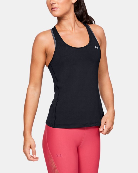 αμανικα μπλουζακια Under Armour HeatGear® Armour Racer γυναικεια μαυρα / μεταλλικός ασημι | MWmUDaSt