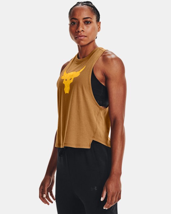 αμανικα μπλουζακια Under Armour Project Rock Bull γυναικεια χρυσο χρωμα | 2ZmMLoazFht