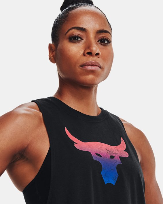 αμανικα μπλουζακια Under Armour Project Rock Bull γυναικεια μαυρα / κοκκινα | W3OkuxSz6gP