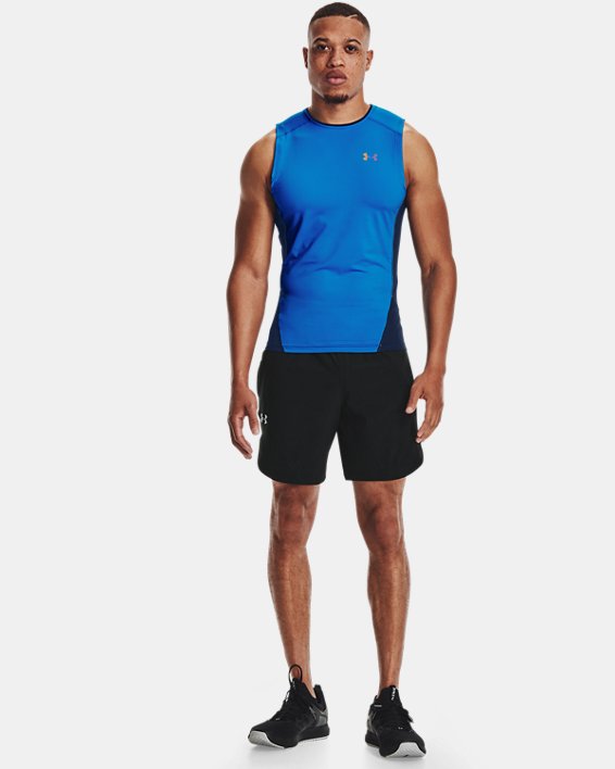 αμανικα μπλουζακια Under Armour UA RUSH™ HeatGear® 2.0 Compression αμανικα ανδρικα μπλε / μαυρα | oM