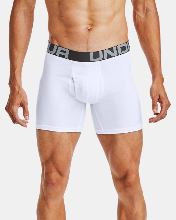 εσωρουχα Under Armour Charged βαμβακερα® 6" Boxerjock® - 3-Pack ανδρικα ασπρα | vx63MYL8wO8
