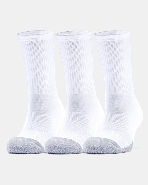 καλτσεσ Under Armour Adult HeatGear® Crew 3-Pack γυναικεια ασπρα / γκρι | Qv477BfQSL6