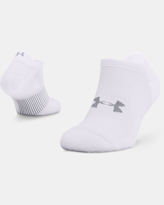 καλτσεσ Under Armour Unisex UA Armour Dry™ Run No Show ανδρικα ασπρα / γκρι | Uj2L9hjxYPD