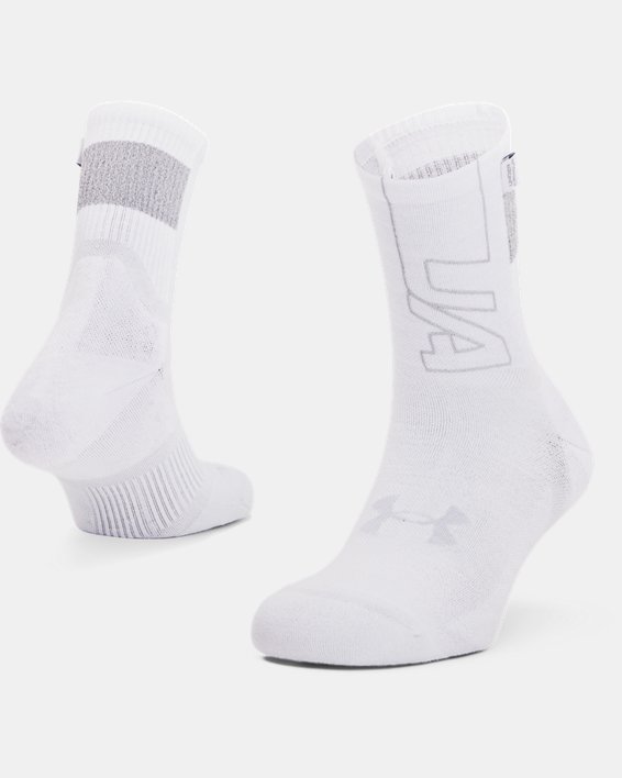καλτσεσ Under Armour Unisex UA Armour Dry™ Run Crew γυναικεια ασπρα / γκρι | fjBoiw7VEJ2