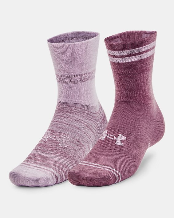 καλτσεσ Under Armour Unisex UA Essential Hi Lo 2-Pack γυναικεια μωβ ροζ / γκρι μωβ | M3f8UdWtjLn