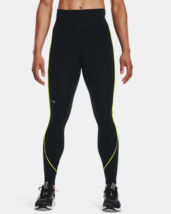 κολαν Under Armour UA RUSH™ HeatGear® No-Slip Waistband Pocket Full-Length γυναικεια μαυρα / κίτρινα