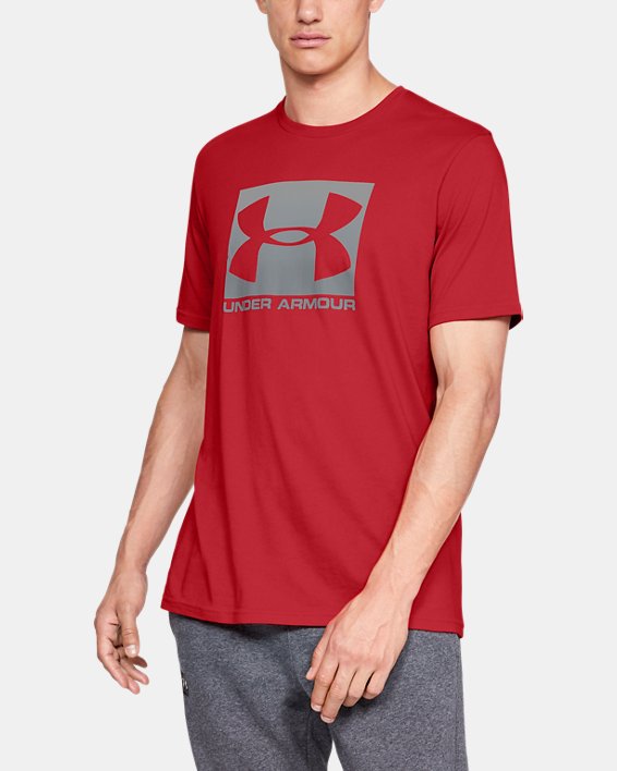 μπλουζακια Under Armour UA Boxed Sportstyle T-Shirt ανδρικα κοκκινα / γκρι | Y4tLgDLjmQF