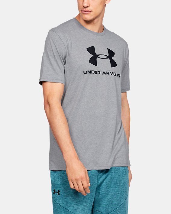 μπλουζακια Under Armour UA Sportstyle Logo ανδρικα γκρι μαυρα | Nq9LEoH67JT