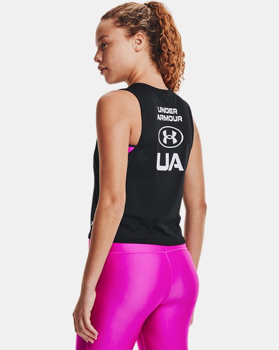 μπλουζακια για τρεξιμο Under Armour HeatGear® Armour Muscle Mesh γυναικεια μαυρα / ασπρα | 1CtCjSUPf