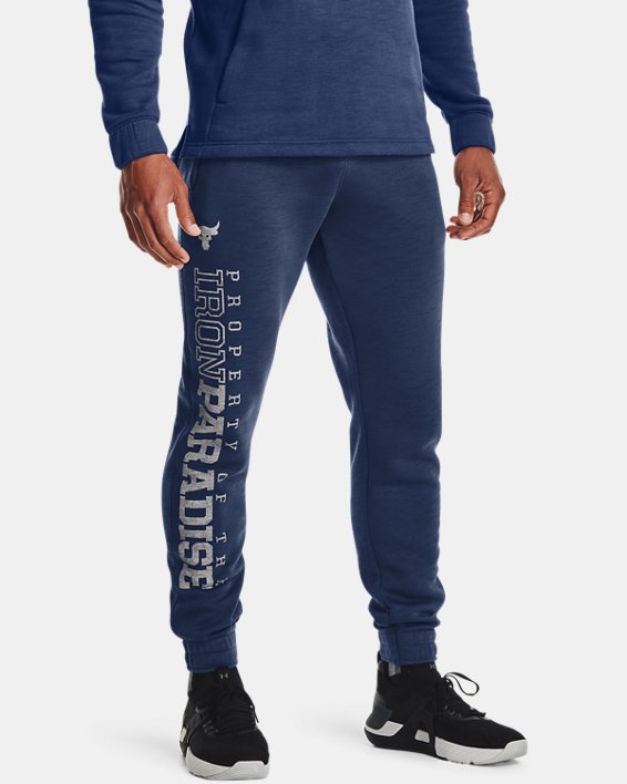 παντελονι Under Armour Project Rock Charged βαμβακερα® Fleece ανδρικα μπλε σκουρο / γκρι | YKAQCIIHK