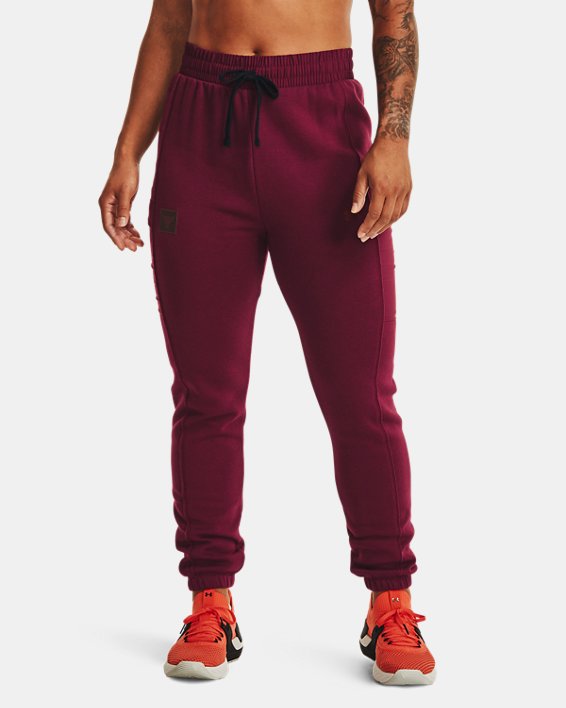 παντελονι Under Armour Project Rock Fleece γυναικεια κοκκινα | 9x5OMt3Opn3