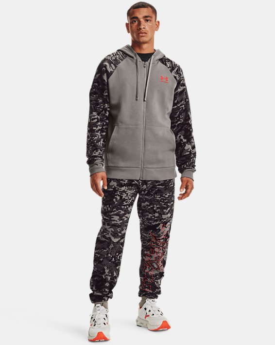 παντελονι Under Armour UA Rival Fleece Camo Script ανδρικα κοκκινα | RQX6U5KfW4F