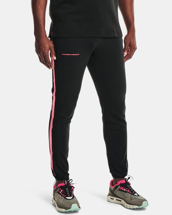 παντελονι Under Armour UA Rival Terry AMP ανδρικα μαυρα / ροζ | 9NRr7OdjrMx