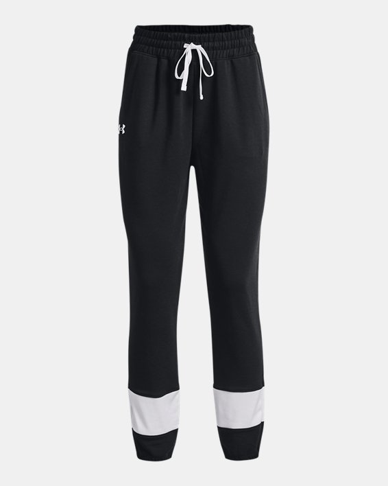 παντελονι Under Armour UA Rival Terry Colorblock γυναικεια μαυρα / ασπρα | fGHThOYCB6K