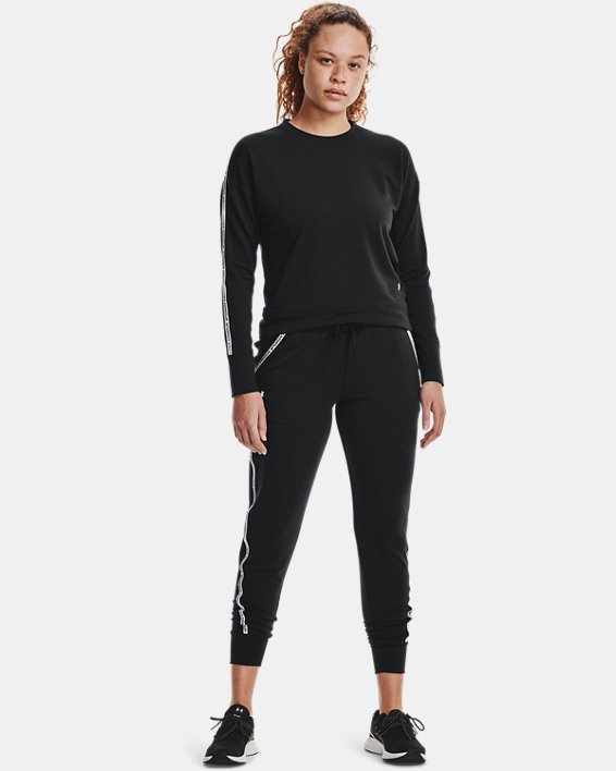 παντελονι Under Armour UA Rival Terry Taped γυναικεια μαυρα / γκρι | NotXjUqn8uR