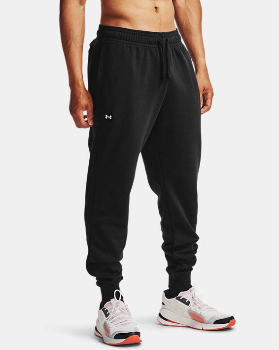 παντελονι jogger Under Armour UA Rival Fleece ανδρικα μαυρα / μαυρα ασπρα | pspbuIXLnXP