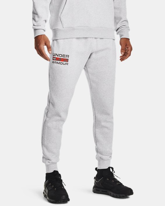 παντελονι jogger Under Armour UA Rival Fleece Signature ανδρικα γκρι γκρι | xHY75nXRiK7