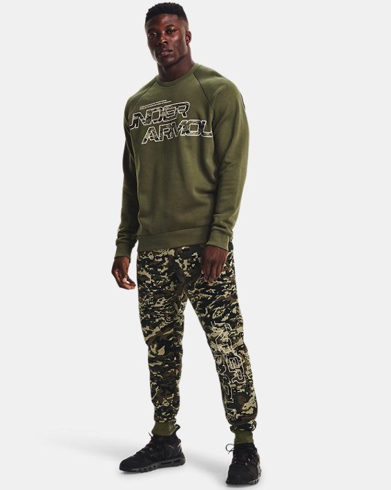 παντελονι jogger Under Armour UA Rival Fleece Camo Script ανδρικα μπλε πρασινο / μαυρα ασπρα | z8VrF