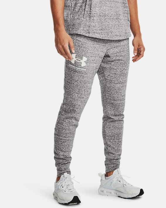 παντελονι jogger Under Armour UA Rival Terry ανδρικα μαυρα ασπρα | SwtiUBhMEOB
