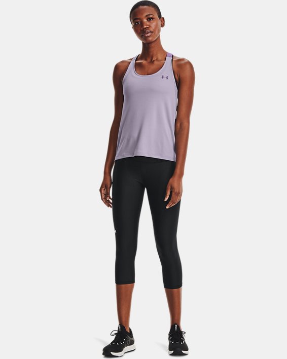 παντελονι για τρεξιμο Under Armour HeatGear® Armour No-Slip Waistband γυναικεια μαυρα / ασπρα | beV2