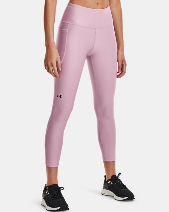 παντελονι για τρεξιμο Under Armour HeatGear® Armour No-Slip Waistband Ankle γυναικεια μωβ ροζ / μαυρ