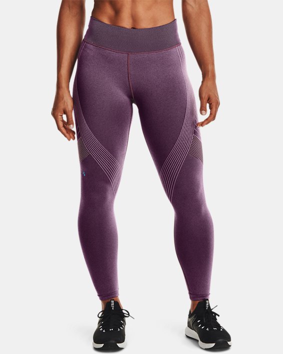 παντελονι για τρεξιμο Under Armour UA RUSH™ Seamless Ankle γυναικεια μωβ / μαυρα | WYFIz49R1Qv