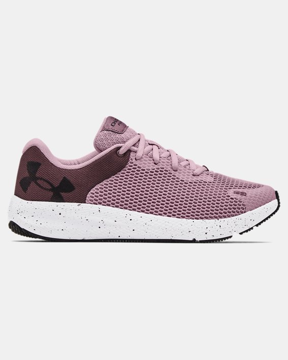 παπουτσια για τρεξιμο Under Armour UA Charged Pursuit 2 Big Logo Speckle γυναικεια μωβ ροζ / γκρι μω