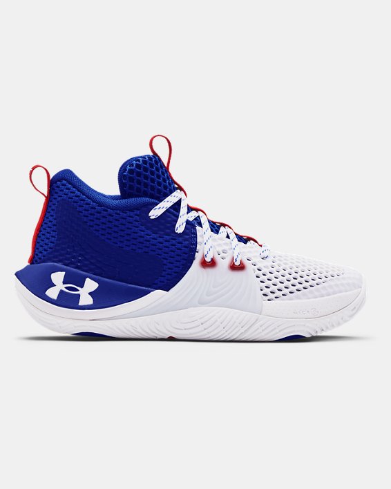 παπουτσια μπασκετ Under Armour Grade School UA Embiid One για αγορια ασπρα / μπλε ρουά | 1r841rIFSiD