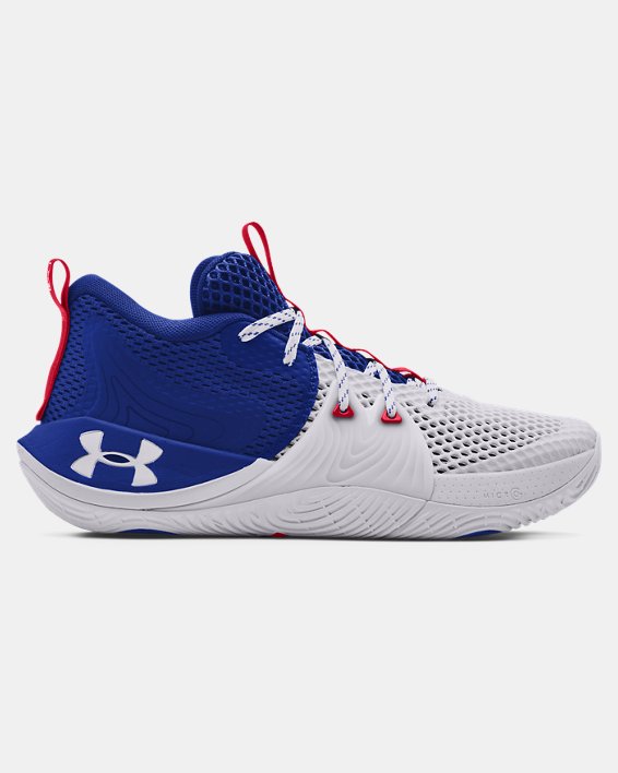 παπουτσια μπασκετ Under Armour Unisex UA Embiid One ανδρικα ασπρα / μπλε ρουά | 2zsdsjNjHWV
