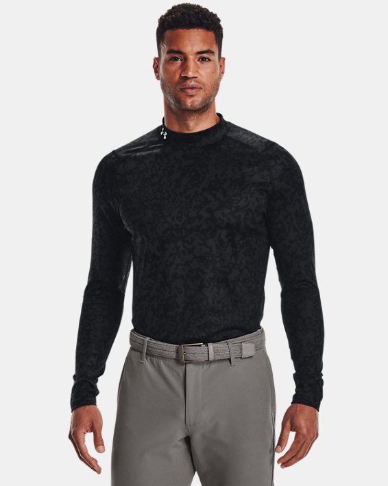 ρουχα για τρεξιμο Under Armour ColdGear® Infrared Printed Golf Mock ανδρικα μαυρα / μαυρα | H8hqiyDT