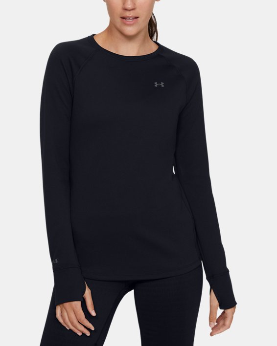 ρουχα για τρεξιμο Under Armour ColdGear® Base 4.0 Crew γυναικεια μαυρα / γκρι | ViSsQ2XaTdu