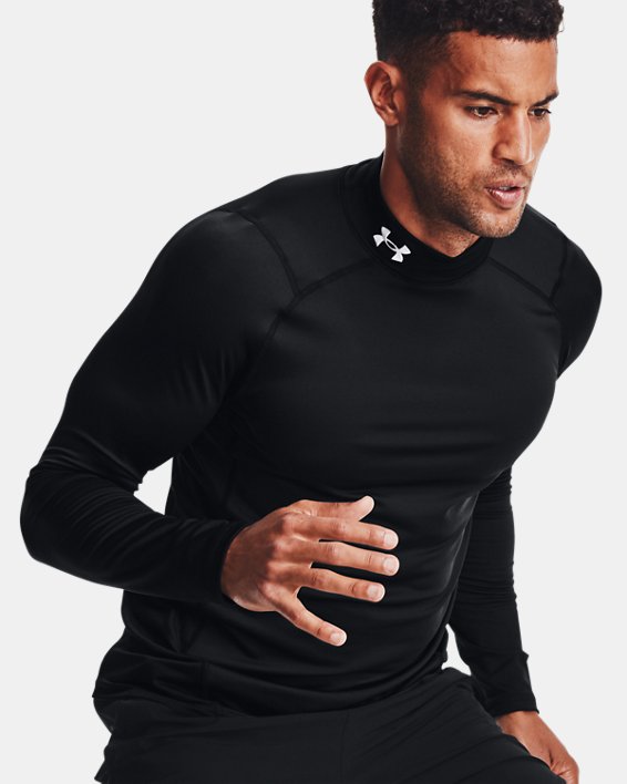 ρουχα για τρεξιμο Under Armour ColdGear® Fitted Mock ανδρικα μαυρα / ασπρα | iB9EQ7wFEDg