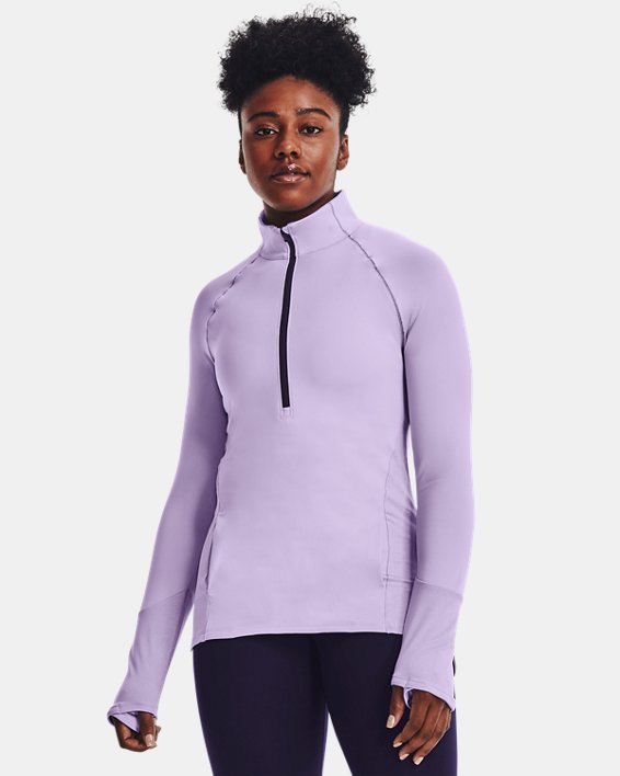 ρουχα για τρεξιμο Under Armour ColdGear® ½ Zip γυναικεια μωβ / μωβ | k2WipvVtDVx