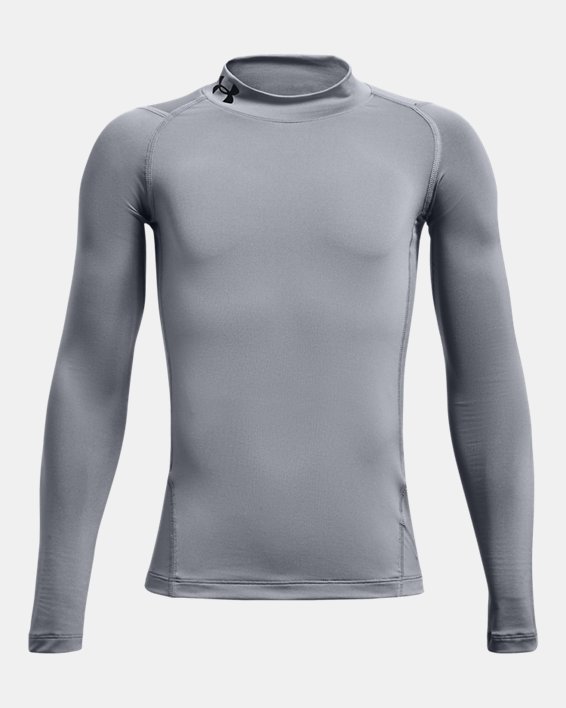 ρουχα για τρεξιμο Under Armour HeatGear Mock για αγορια γκρι / μαυρα | I3JzEi7QpcU