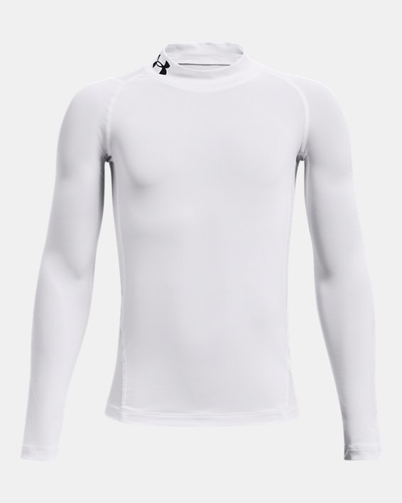 ρουχα για τρεξιμο Under Armour HeatGear Mock για αγορια ασπρα / μαυρα | jNsOVhXYMoI