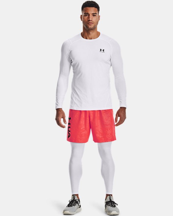 ρουχα για τρεξιμο Under Armour HeatGear® Armour Fitted ανδρικα ασπρα / μαυρα | 4frP6r4PxFL