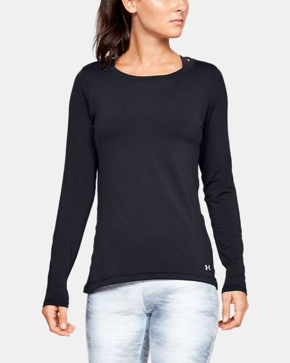 ρουχα για τρεξιμο Under Armour HeatGear® Armour γυναικεια μαυρα / μεταλλικός ασημι | IHICefc9SsB
