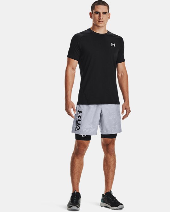 ρουχα για τρεξιμο Under Armour HeatGear® Armour Fitted ανδρικα μαυρα / ασπρα | USiergieMOs