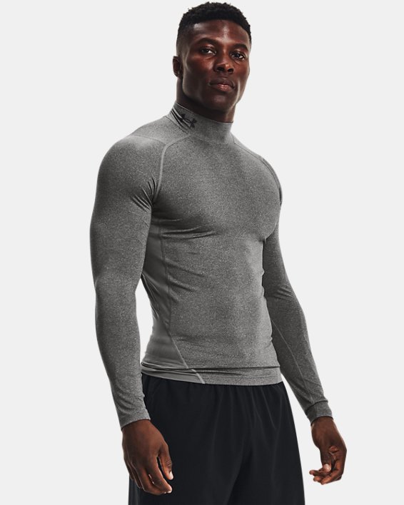 ρουχα για τρεξιμο Under Armour HeatGear® Mock ανδρικα σκούρο γκρι / μαυρα | Y5iMFHejWUP