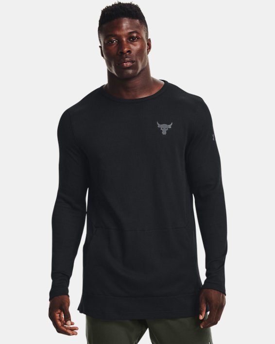 ρουχα για τρεξιμο Under Armour Project Rock Authentic Crew ανδρικα μαυρα / γκρι | g1MuzozTs5m