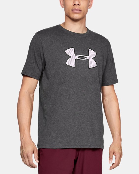 ρουχα για τρεξιμο Under Armour UA Big Logo T-Shirt ανδρικα γκρι / ασπρα | MotbB85gsys