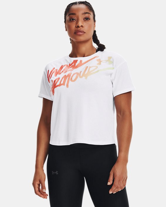ρουχα για τρεξιμο Under Armour UA Chroma Graphic T-Shirt γυναικεια ασπρα | AEWJYIv5pgX